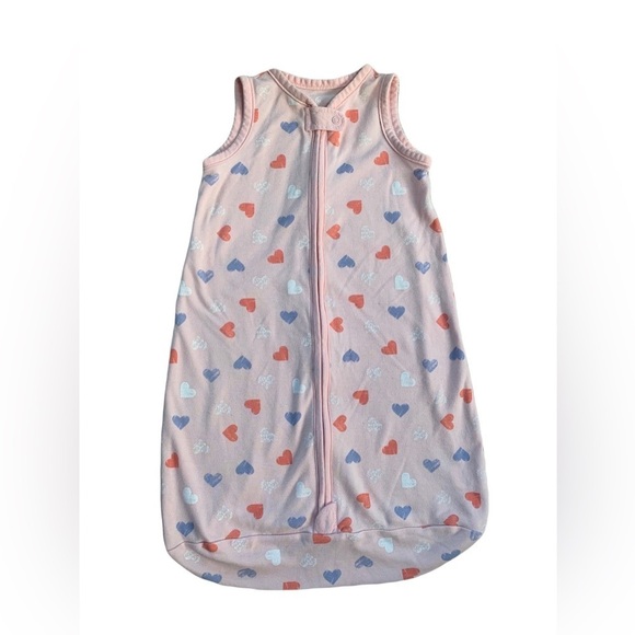 Lullaby Lane 0-6 Months Pink Sleep Sack with Hearts - Picture 1 of 5
